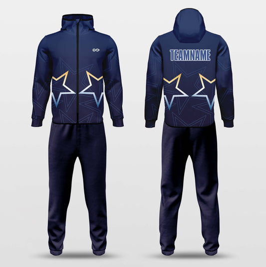 Custom Star Sweat Suit 2 Piece Outfit Casual Sports Tracksuits Set