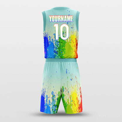 Custom Artist Ombre Green Uniform Basketball Jersey Set