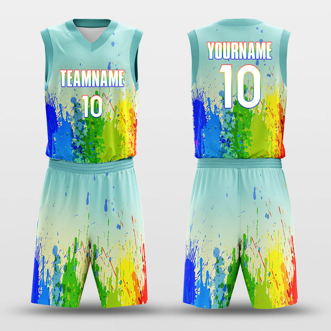 Custom Artist Ombre Green Uniform Basketball Jersey Set