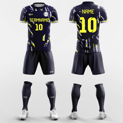 Custom Asterism Dark Blue Training Uniform Soccer Sets Jersey Kit