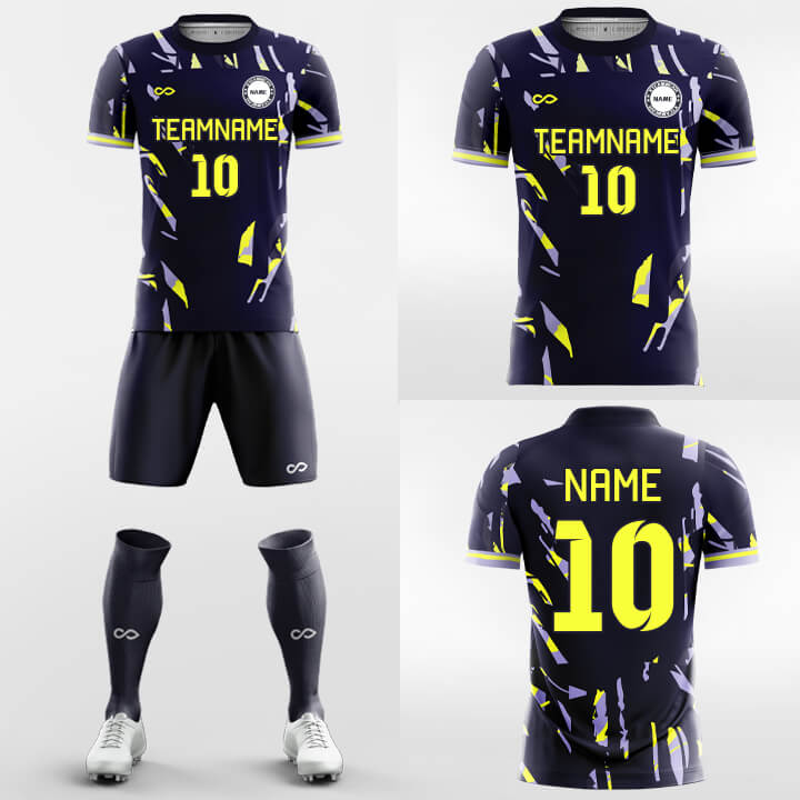 Custom Asterism Dark Blue Training Uniform Soccer Sets Jersey Kit