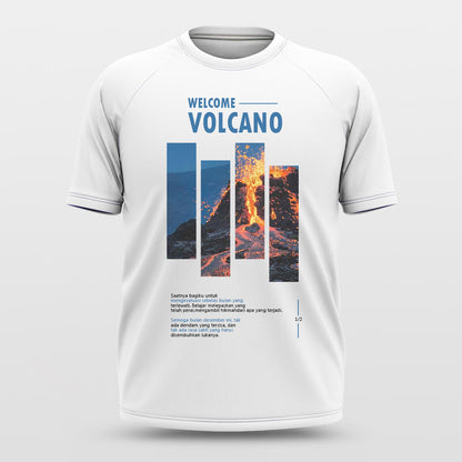 Volcanic Letter Print Crewneck T-Shirt Casual Tees Tops BP-04