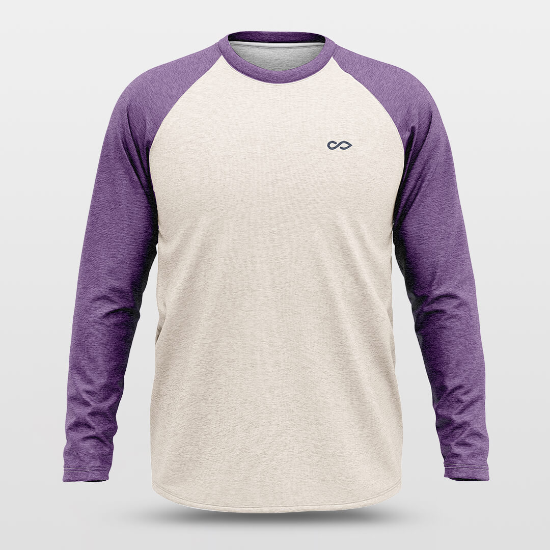 Custom Basic Purple Classic Style Crew Neck T-Shirts Full Sublimated