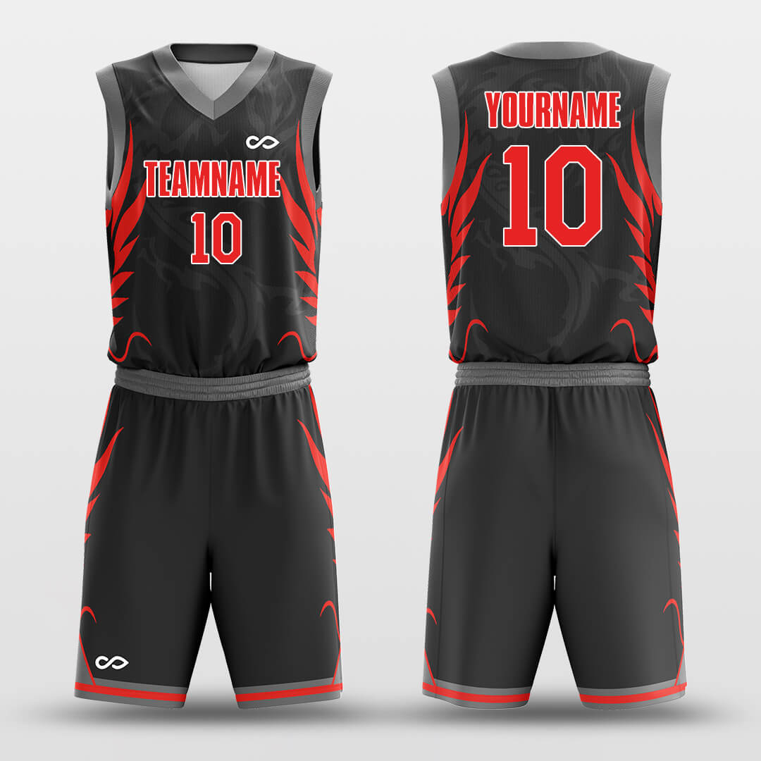 Custom Black Dragon Uniform Basketball Jersey Set – Xballa