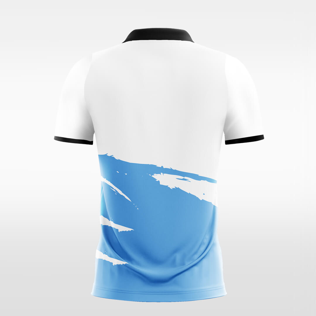 Custom Badges Blue Print Sublimation Sport Soccer Tops Jersey