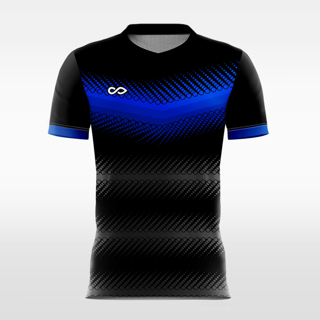 Custom Polka-Dotted Blue Sublimation Sport Soccer Tops Jersey