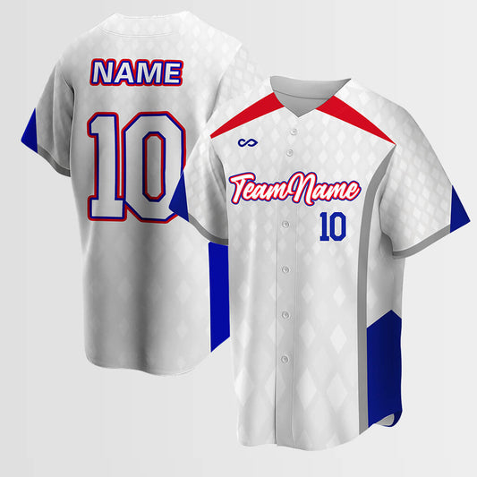 Customized Diamond Men's Sublimated Button-Down Baseball Jersey