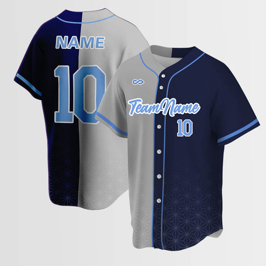 Customized Color Block Sublimated Button-Down Baseball Jersey