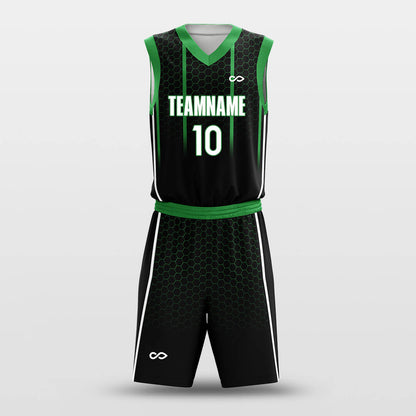 Custom Crocodile Green Uniform Basketball Jersey Set
