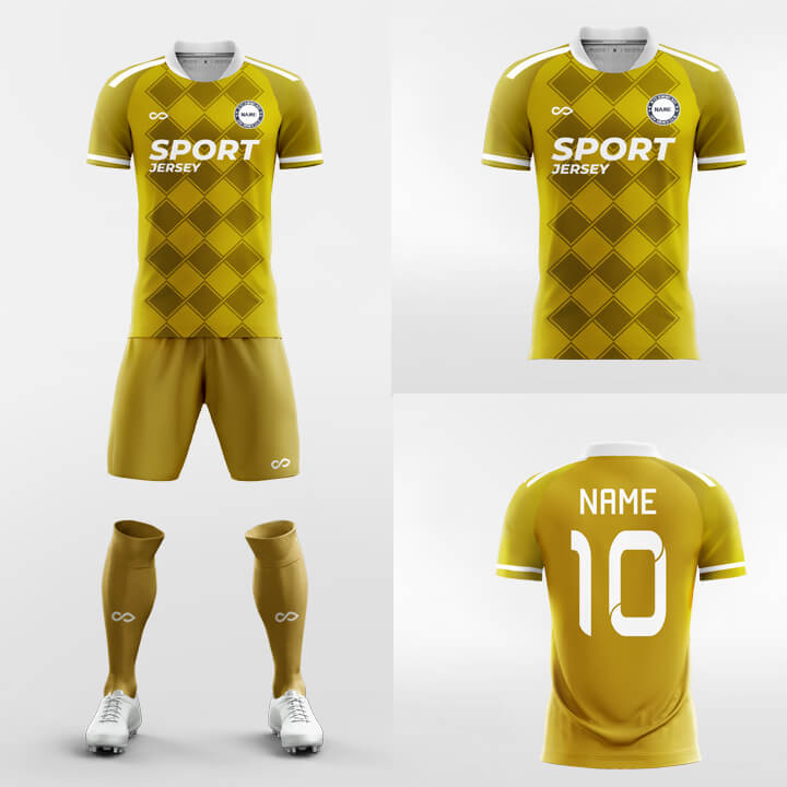 Custom Maze Rhombic Uniform Soccer Sets Jersey Kit