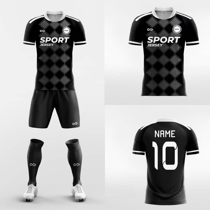 Custom Maze Rhombic Uniform Soccer Sets Jersey Kit