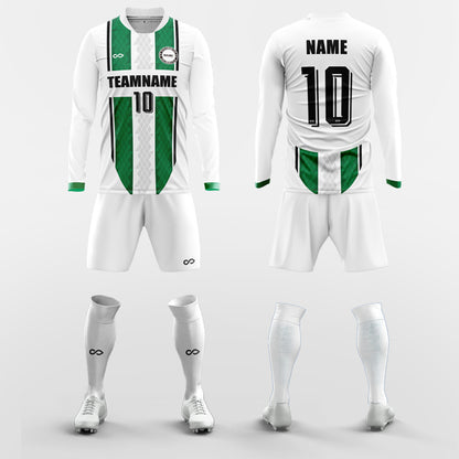 Custom Obliging Soccer Uniforms Long Sleeve Sublimated Kit