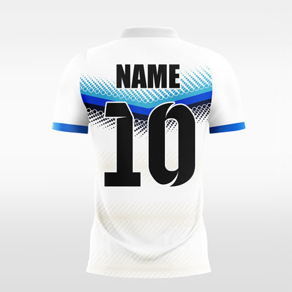 Custom Polka-Dotted Blue Sublimation Sport Soccer Tops Jersey