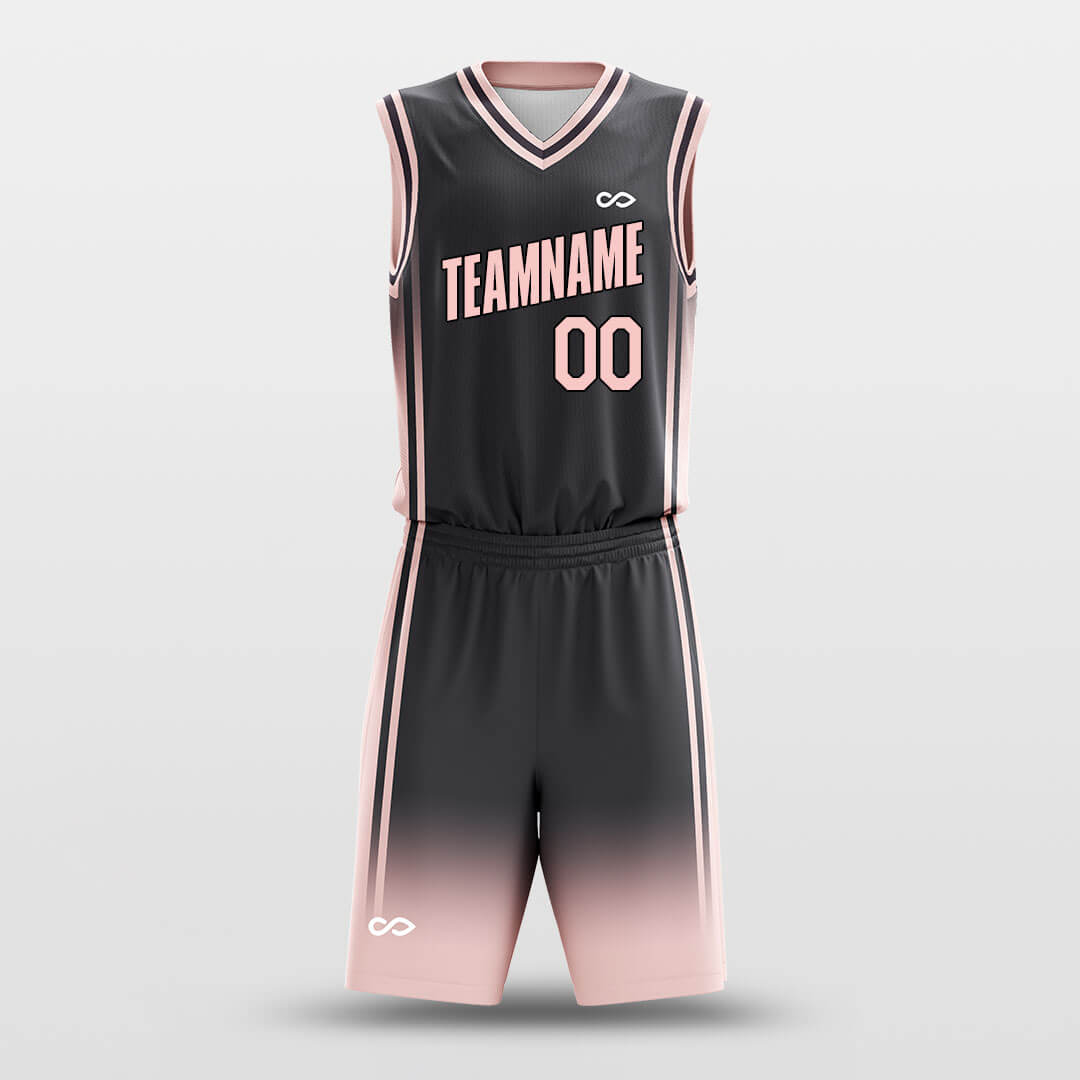 Custom Digital Gradient Pink Sublimated Basketball Jersey Set Fade Fashion