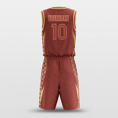 Custom Red Dragon Veiled Design Uniform Basketball Jersey Set