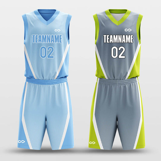 Custom Reversible striped Favorable Circumstances Basketball Jersey Set