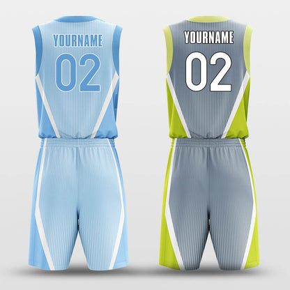 Custom Reversible striped Favorable Circumstances Basketball Jersey Set
