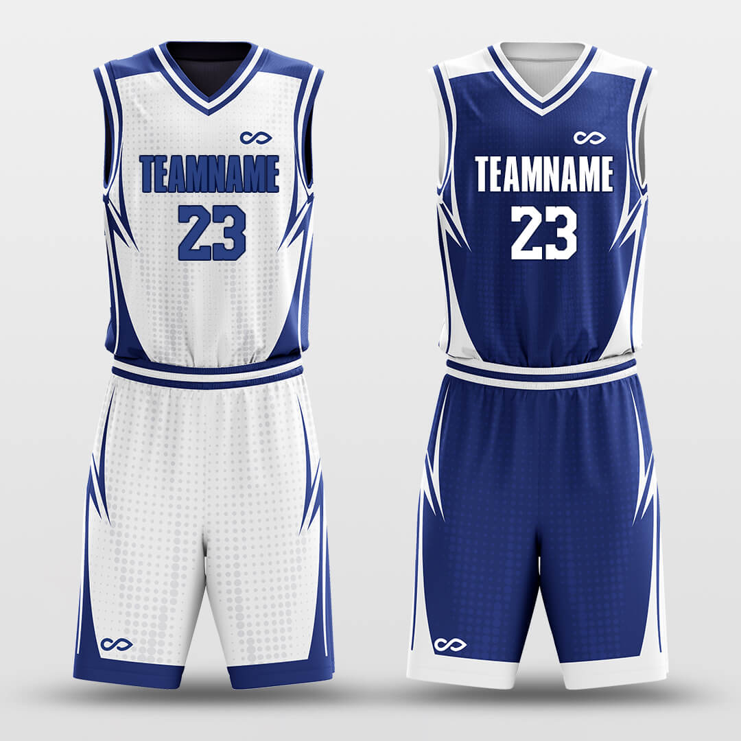 Custom Fission Polka-Dotted Basketball Jersey Set Reversible Uniform