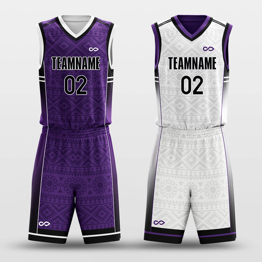 Geometric Patterns - Custom Reversible Basketball Jersey Set Sublimated