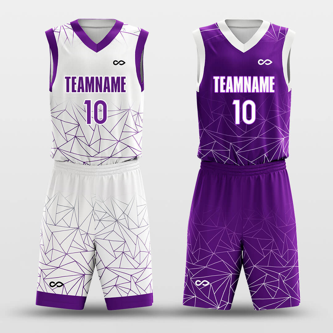 Custom Adult Youth Geometry Stacking Basketball Jersey Set Reversible Uniform