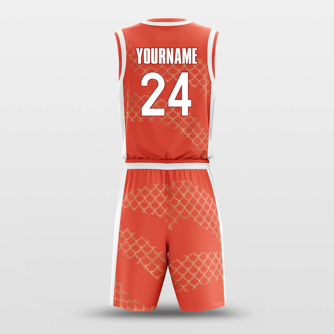 Custom Golden Scales Print Uniform Basketball Jersey Set