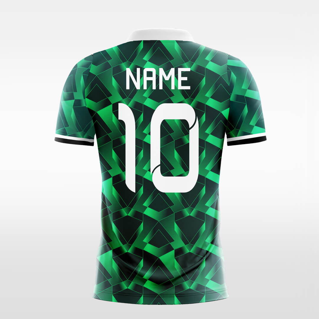 Custom Geometric Pattern Green Sublimation Handball Top Jersey