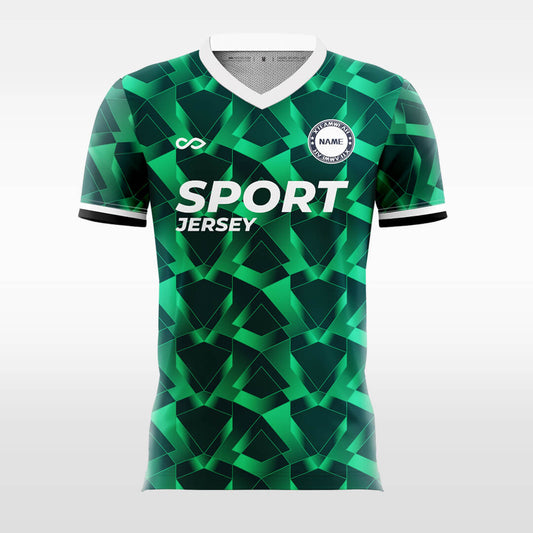 Custom Geometric Pattern Green Sublimation Handball Top Jersey