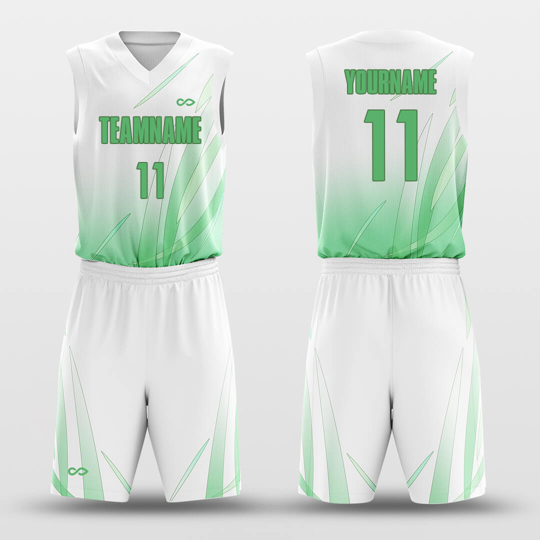 Green Leaves- Custom Sublimated Basketball Jersey Set