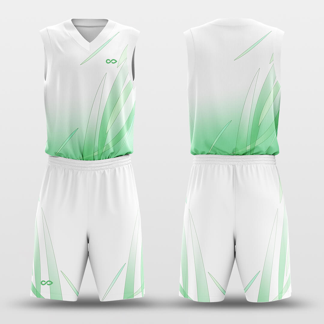 Green Leaves- Custom Sublimated Basketball Jersey Set