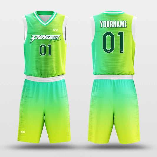 Green Light- Custom Sublimated Basketball Jersey Set Fade Fashion