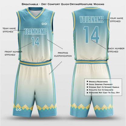 Custom Ombre Rhombic Outstanding Uniform Basketball Jersey Set