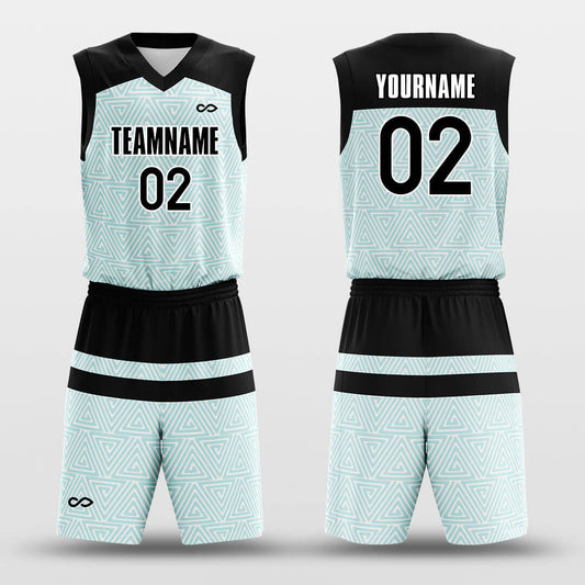 Green Triangle- Custom Sublimated Basketball Jersey Set