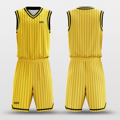 Lakers Yellow - Custom Basketball Jersey Set Design for Team Pinstripe