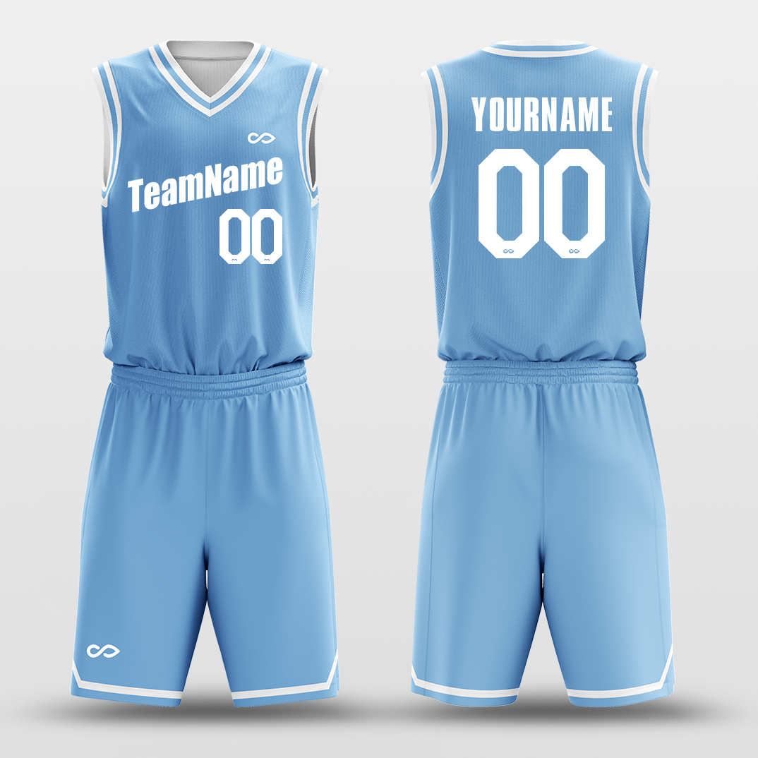 Light Blue White - Custom Basketball Jersey Set Design for Team – XBalla