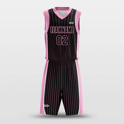 Magic Star Pink- Custom Sublimated Basketball Jersey Set Pinstripe