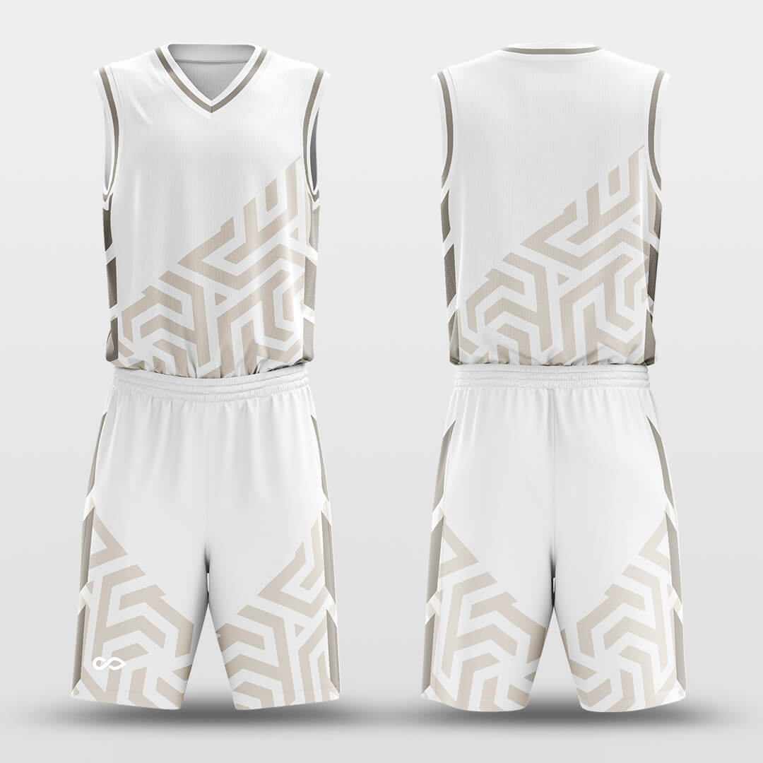 Custom Sublimated Matrix White Adult Youth Basketball Jersey Set
