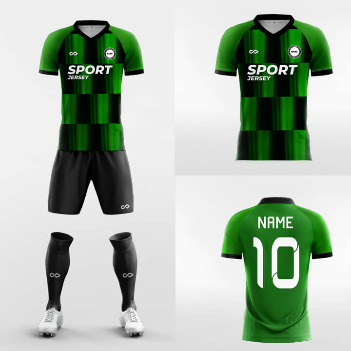 Custom Metallic Print Uniform Soccer Sets Jersey Kit