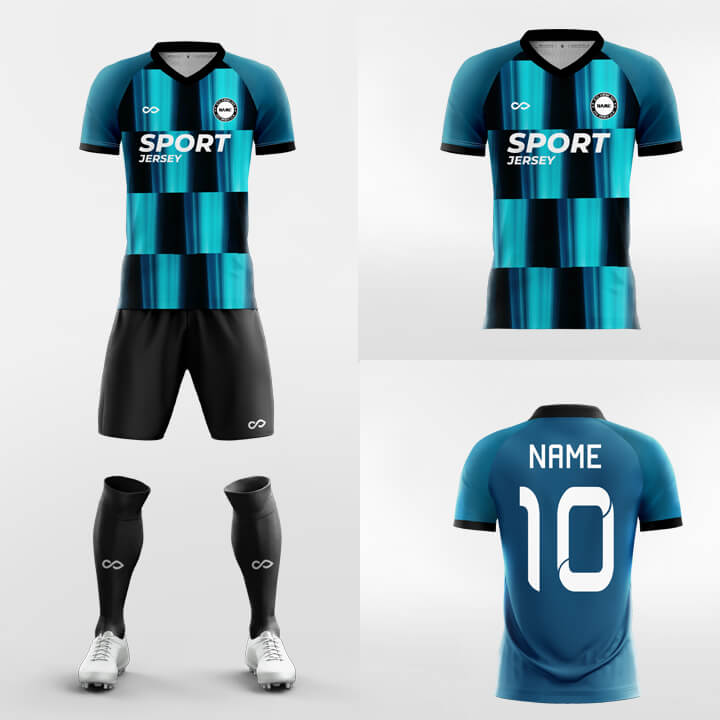 Custom Metallic Print Uniform Soccer Sets Jersey Kit