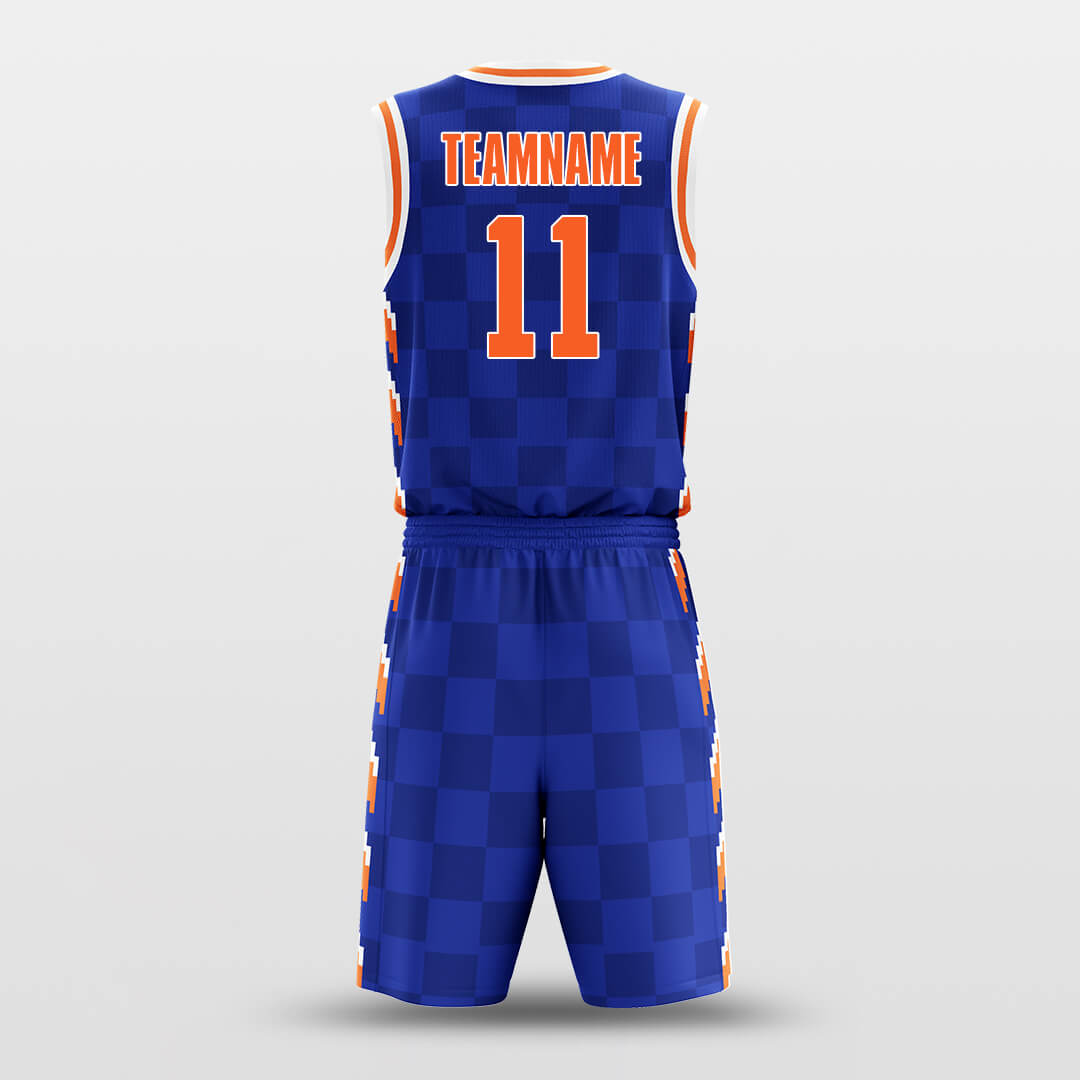 Custom Sublimated Mosaic Check Adult Youth Basketball Jersey Set