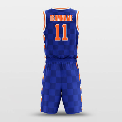 Custom Sublimated Mosaic Check Adult Youth Basketball Jersey Set