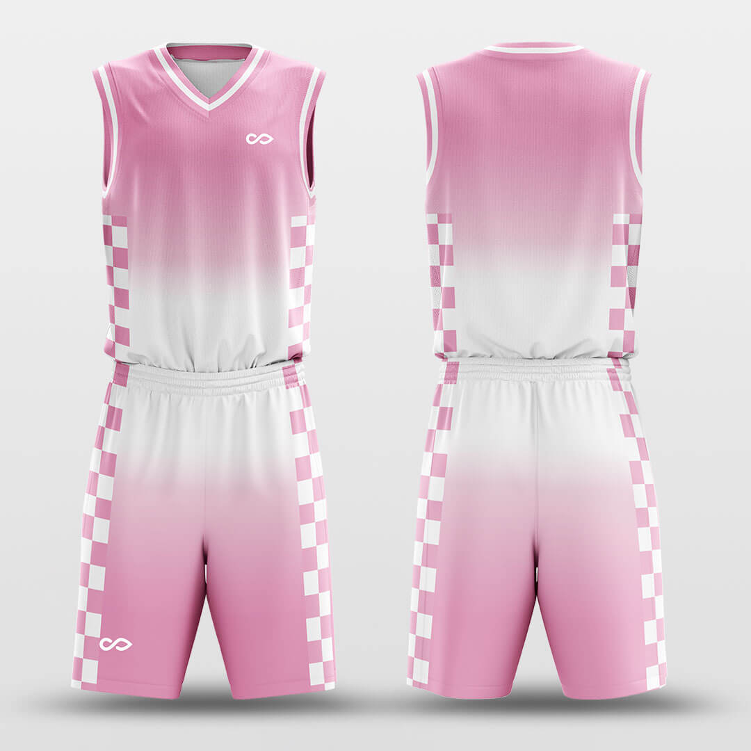 Custom Neon Checkerboard Mesh Basketball Jersey Set Fade Fashion