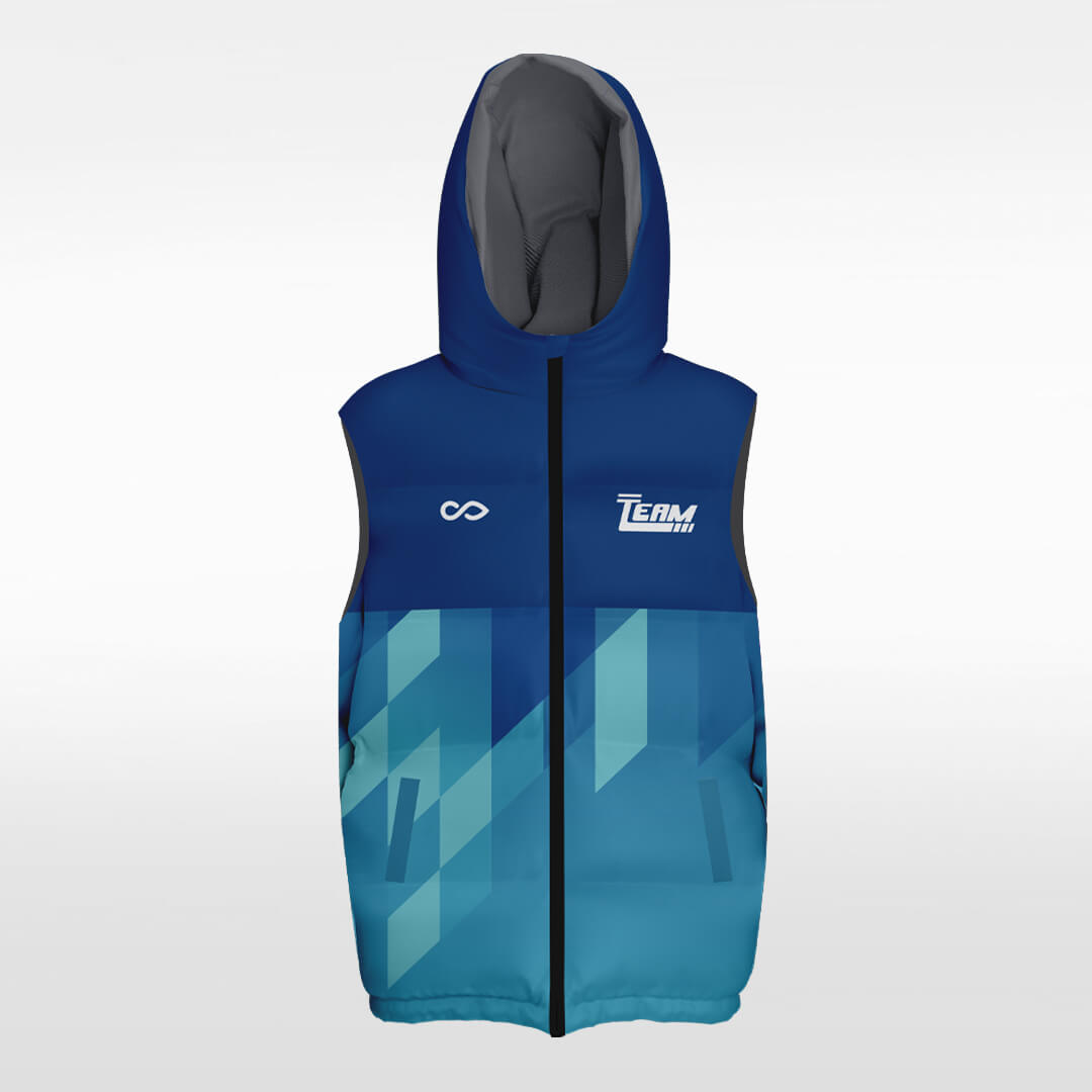 Custom Rhombic Hooded Vest Outdoor Winter Vest