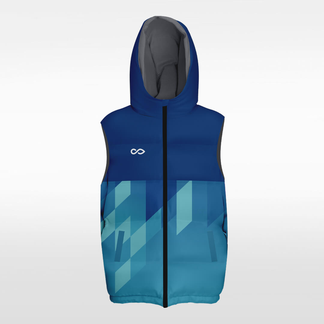 Custom Rhombic Hooded Vest Outdoor Winter Vest