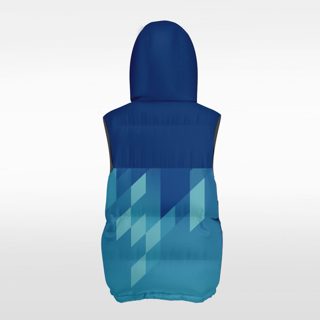 Custom Rhombic Hooded Vest Outdoor Winter Vest