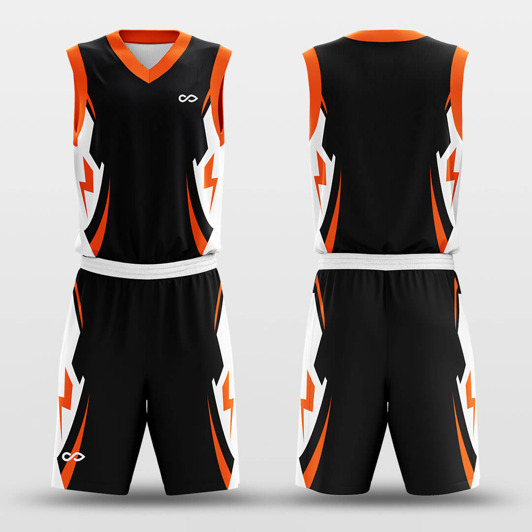 Orange Lightning- Custom Sublimated Basketball Jersey Set