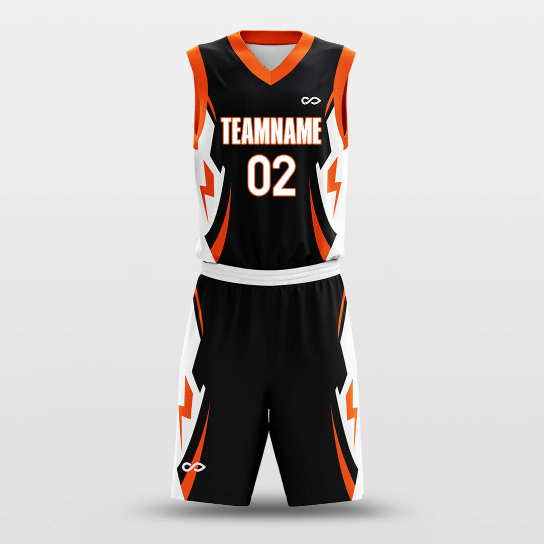 Orange Lightning- Custom Sublimated Basketball Jersey Set