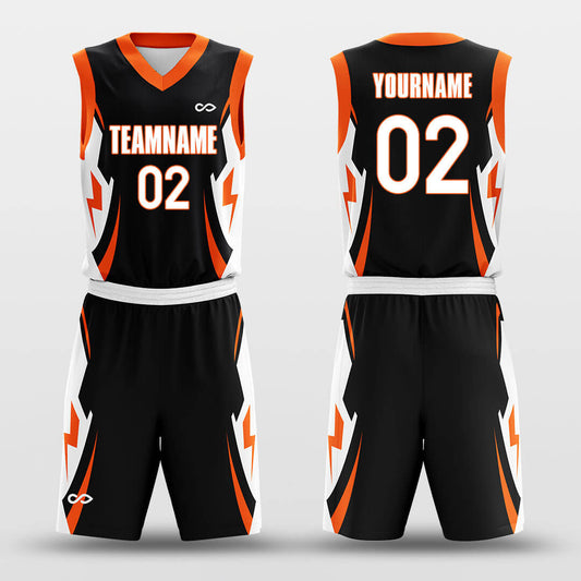 Orange Lightning- Custom Sublimated Basketball Jersey Set