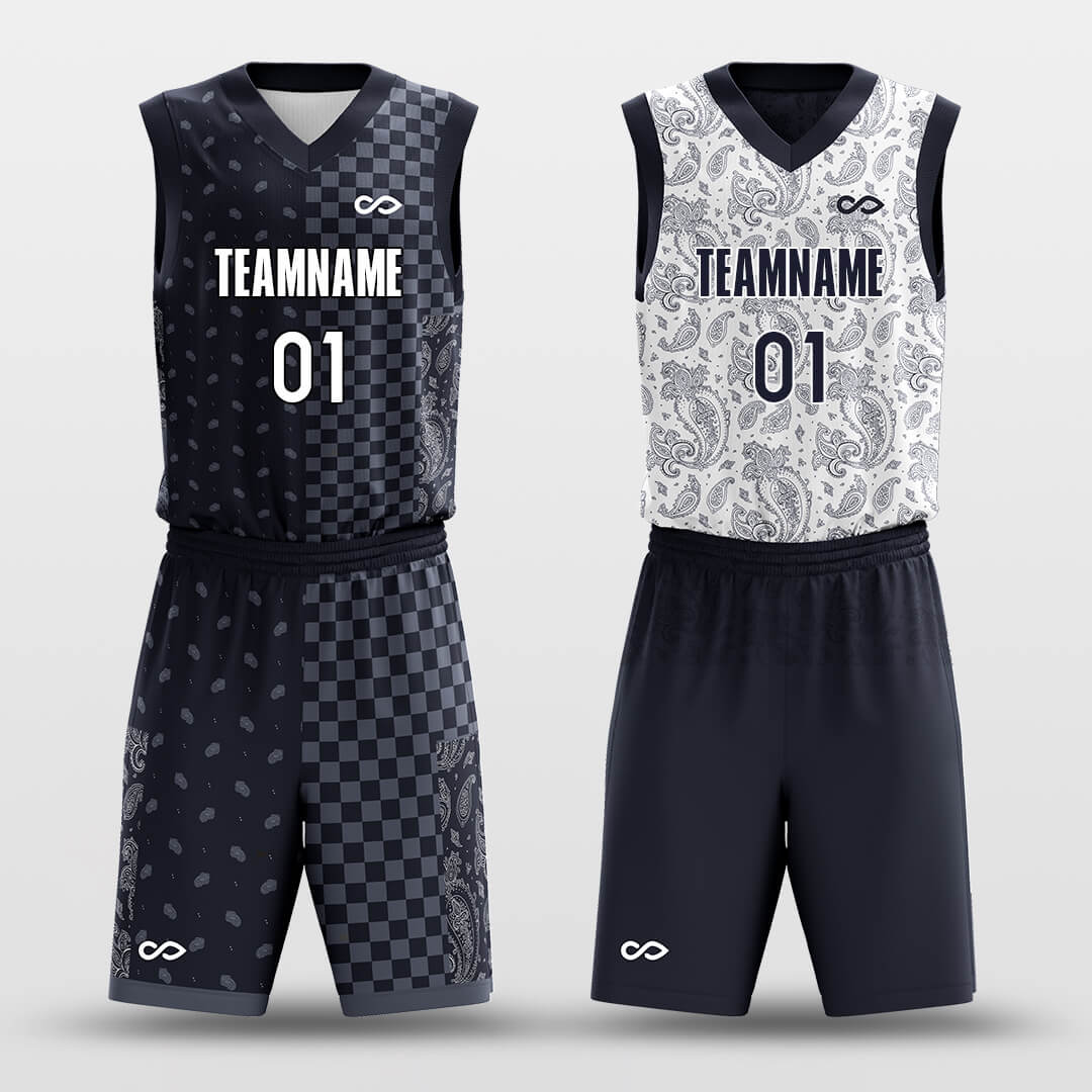 Custom Paisley Tribal Reversible Basketball Jersey Set Sublimated
