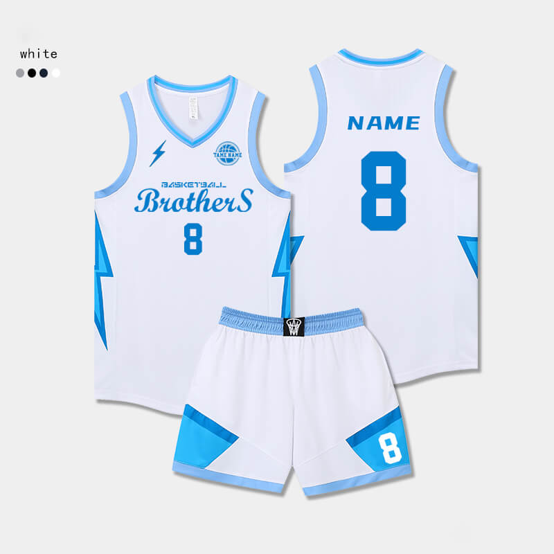 Custom Lightning Patterns Uniform Basketball Jersey Set-009