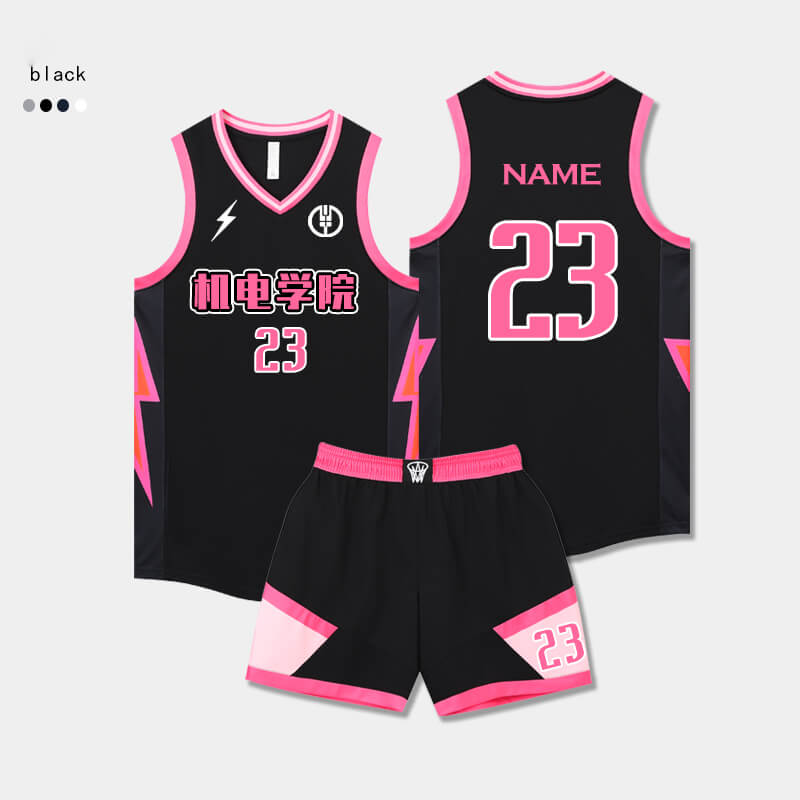 Custom Lightning Patterns Uniform Basketball Jersey Set-009